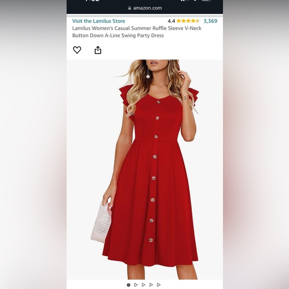 Red Summer Dress - Picture 5 of 7